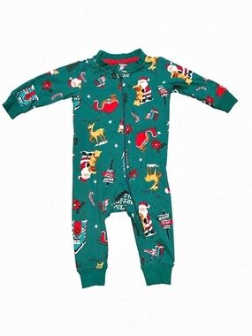 4 for $20🚨George Kids Christmas Pajama Set Green & Red Baby 3-6M